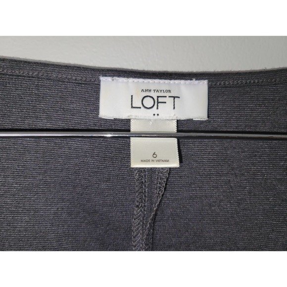 Ann Taylor LOFT Dark Gray Cap Sleeve Sheath Dress - Picture 3 of 5
